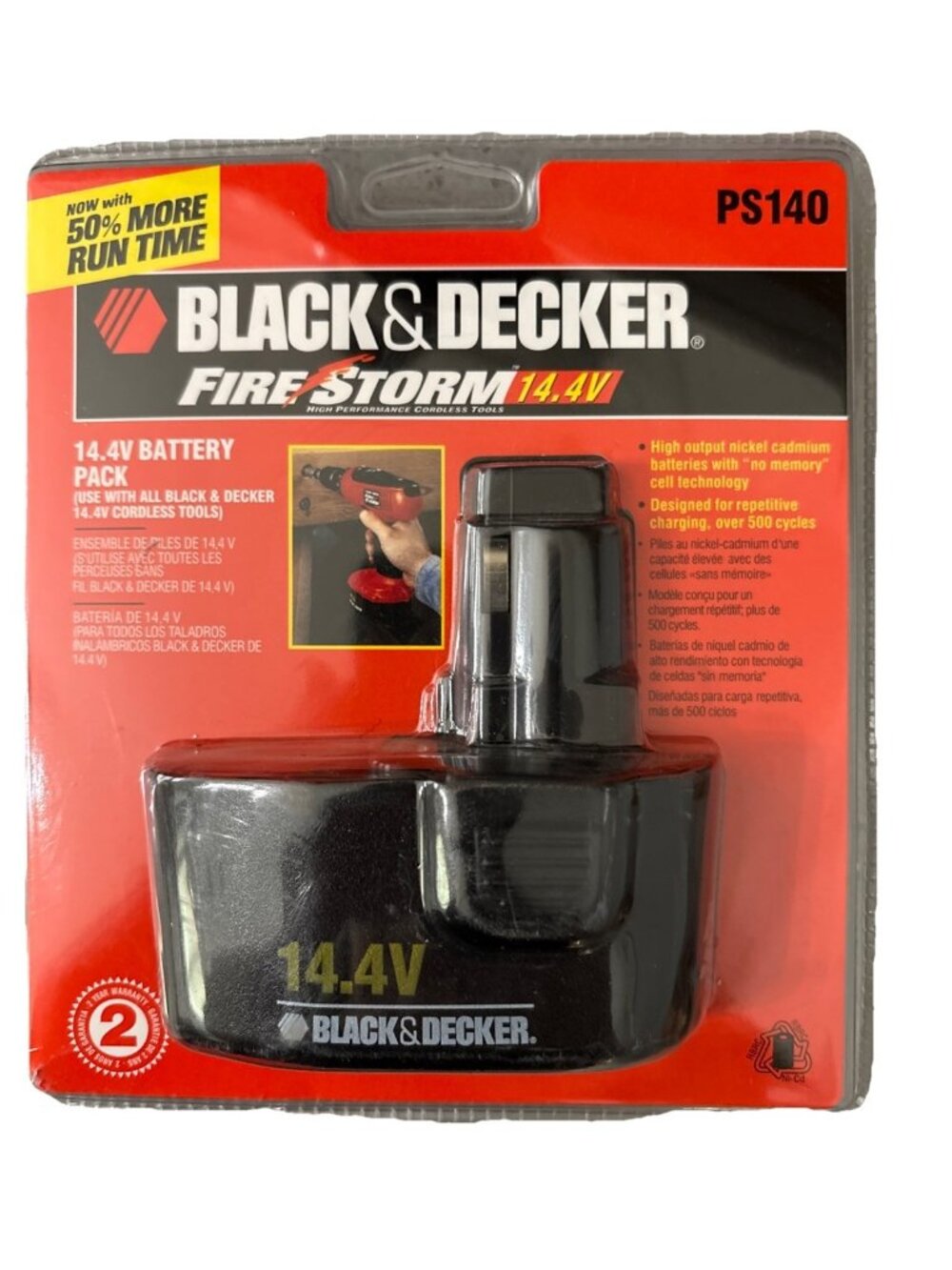RARE NEW FACTORY SEALED OEM Black & Decker PS140 Battery Pack 14.4V Fire Storm